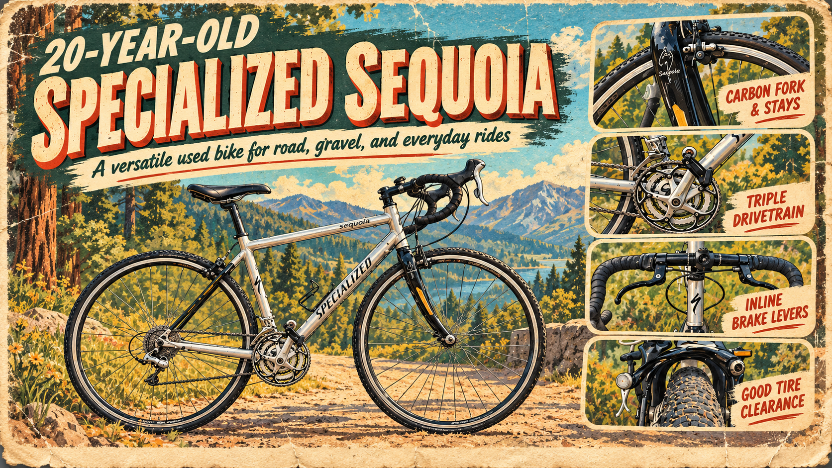 Vintage Specialized Sequoia Bicycle Postcard