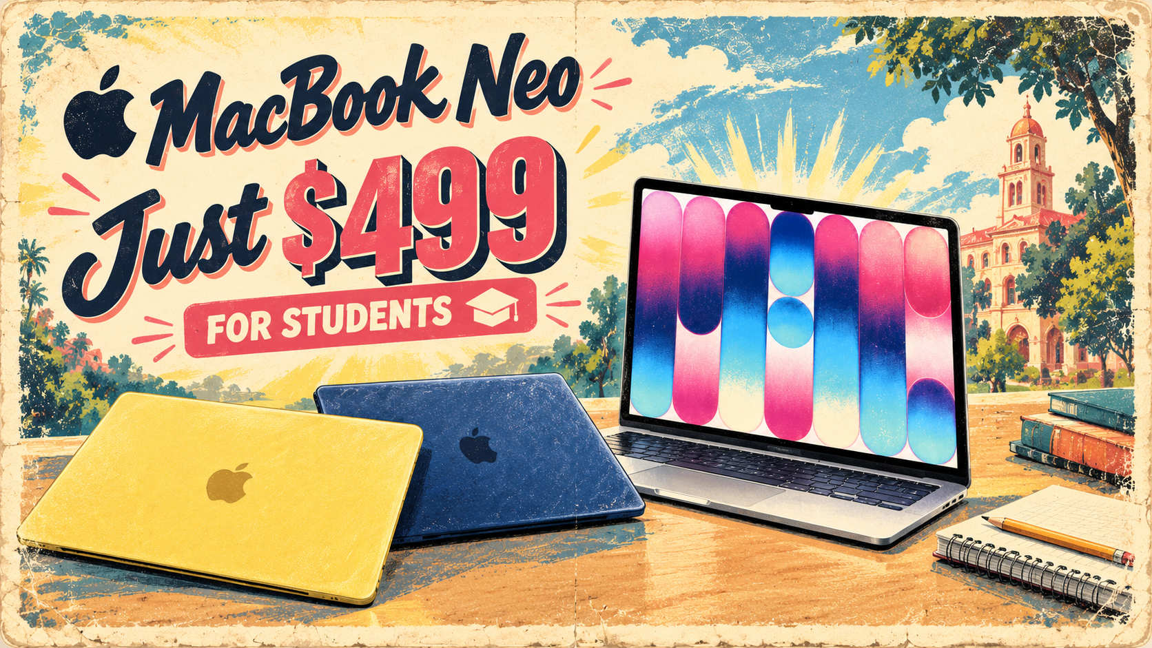 Vintage MacBook Student Sale Poster