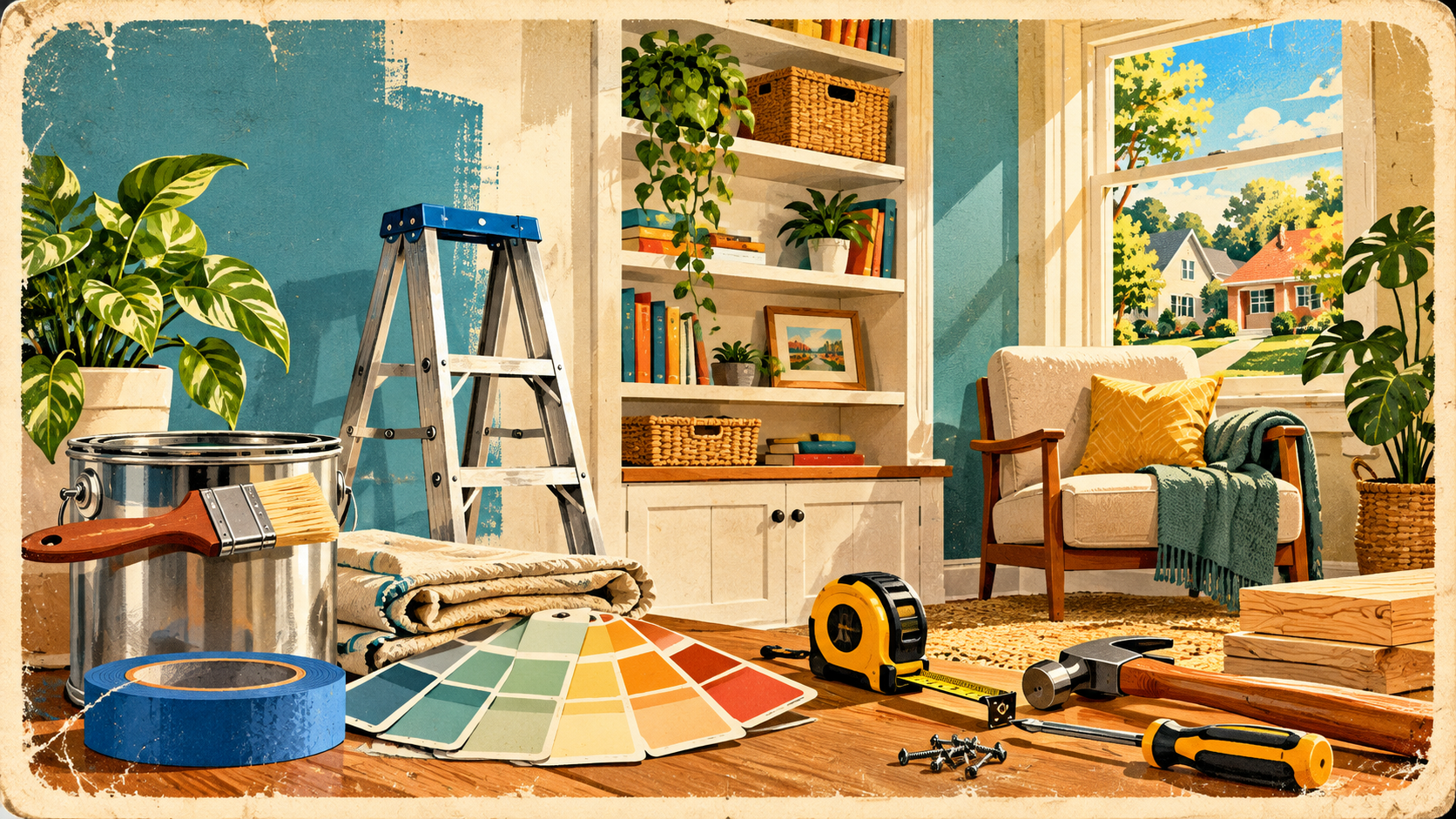 Painting supplies and a home improvement project